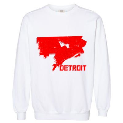 Map Of Detroit City Garment-Dyed Sweatshirt
