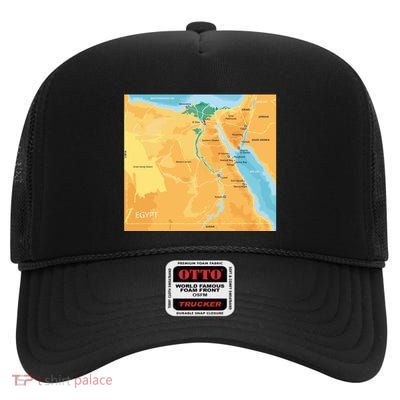 Map of Egypt High Crown Mesh Back Trucker Hat
