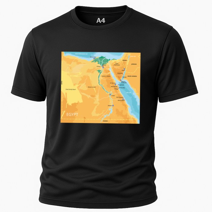 Map of Egypt Cooling Performance Crew T-Shirt