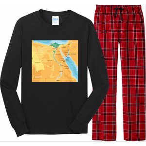 Map of Egypt Long Sleeve Pajama Set