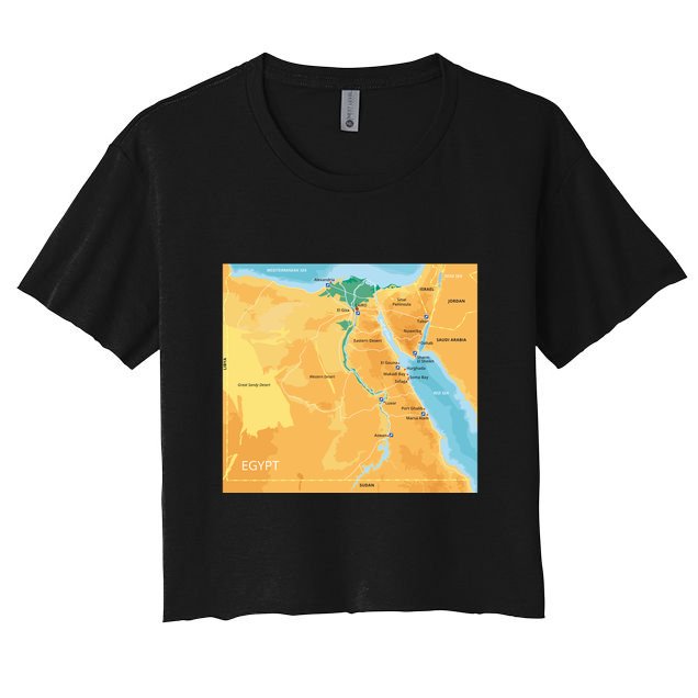 Map of Egypt Crop Top