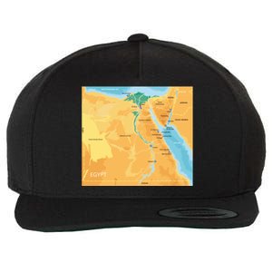 Map of Egypt Wool Snapback Cap