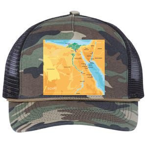 Map of Egypt Retro Rope Trucker Hat Cap