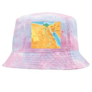 Map of Egypt Tie-Dyed Bucket Hat