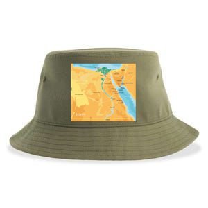 Map of Egypt Sustainable Bucket Hat