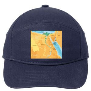 Map of Egypt 7-Panel Snapback Hat