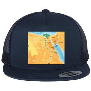 Map of Egypt Flat Bill Trucker Hat