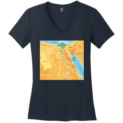 Map of Egypt Women's V-Neck T-Shirt