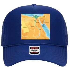 Map of Egypt High Crown Mesh Back Trucker Hat