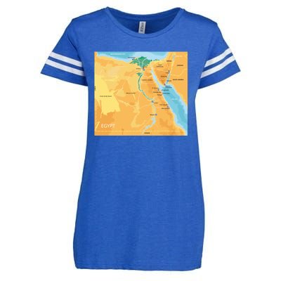 Map of Egypt Enza Ladies Jersey Football T-Shirt