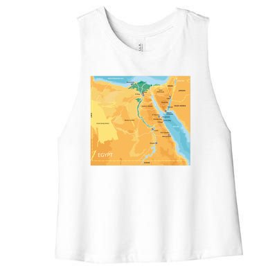 Map of Egypt Women's Racerback Cropped Tank