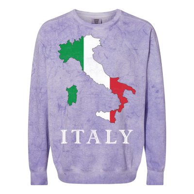 Map Of Italy  Colorblast Crewneck Sweatshirt