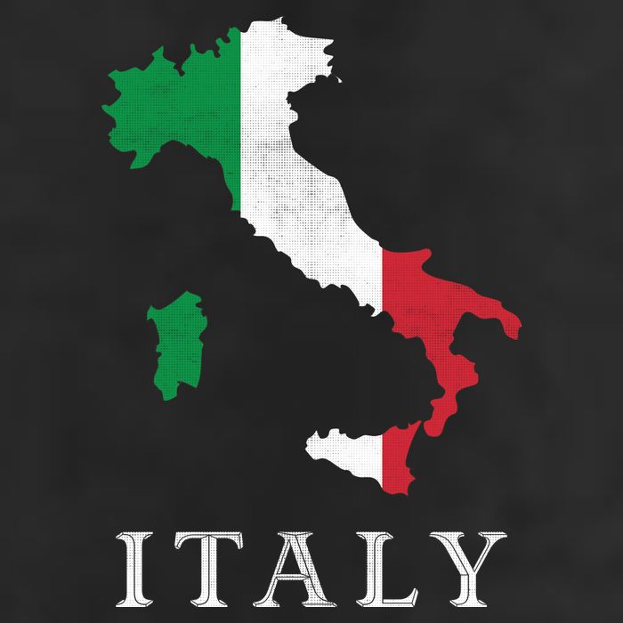 Map Of Italy  7 Panel Mesh Trucker Snapback Hat