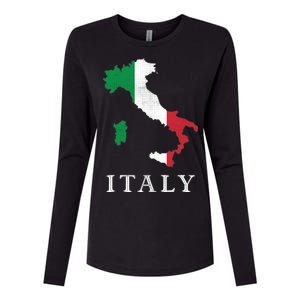 Map Of Italy  Womens Cotton Relaxed Long Sleeve T-Shirt