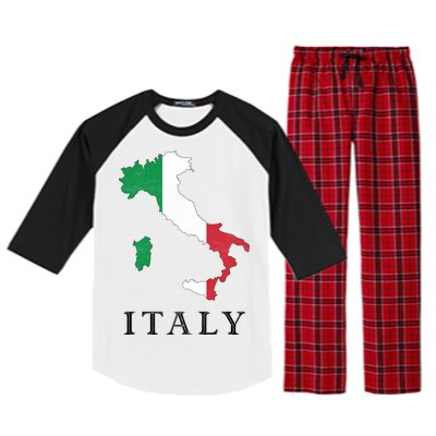 Map Of Italy  Raglan Sleeve Pajama Set