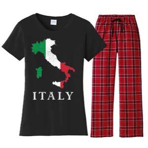 Map Of Italy  Women's Flannel Pajama Set