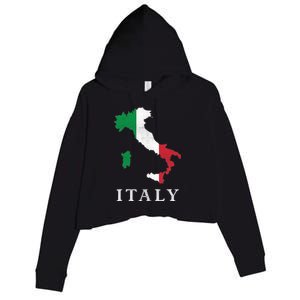 Map Of Italy  Crop Fleece Hoodie