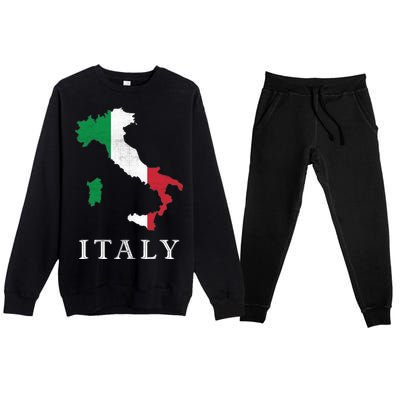 Map Of Italy  Premium Crewneck Sweatsuit Set