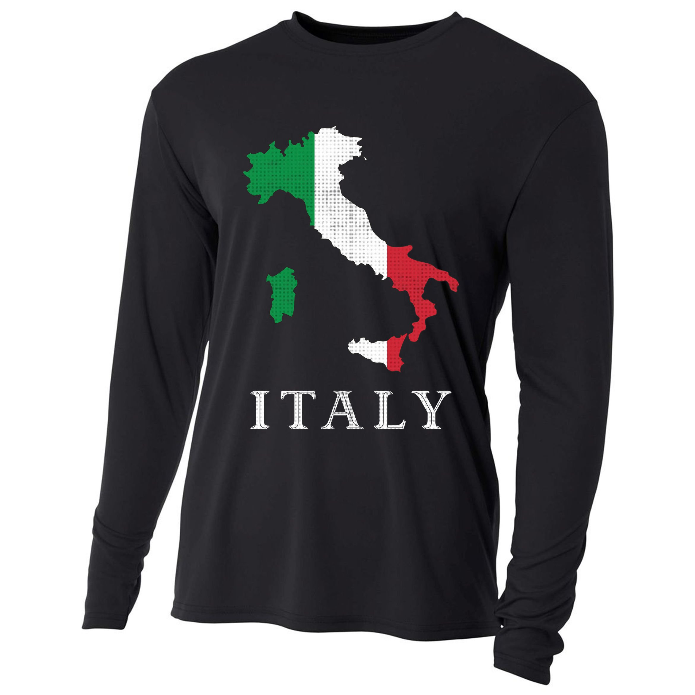 Map Of Italy  Cooling Performance Long Sleeve Crew