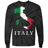 Map Of Italy  Tie-Dye Long Sleeve Shirt