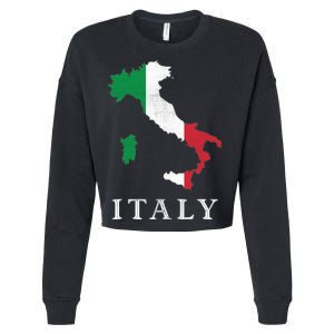 Map Of Italy  Cropped Pullover Crew