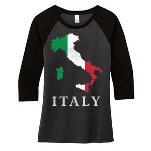 Map Of Italy  Women's Tri-Blend 3/4-Sleeve Raglan Shirt