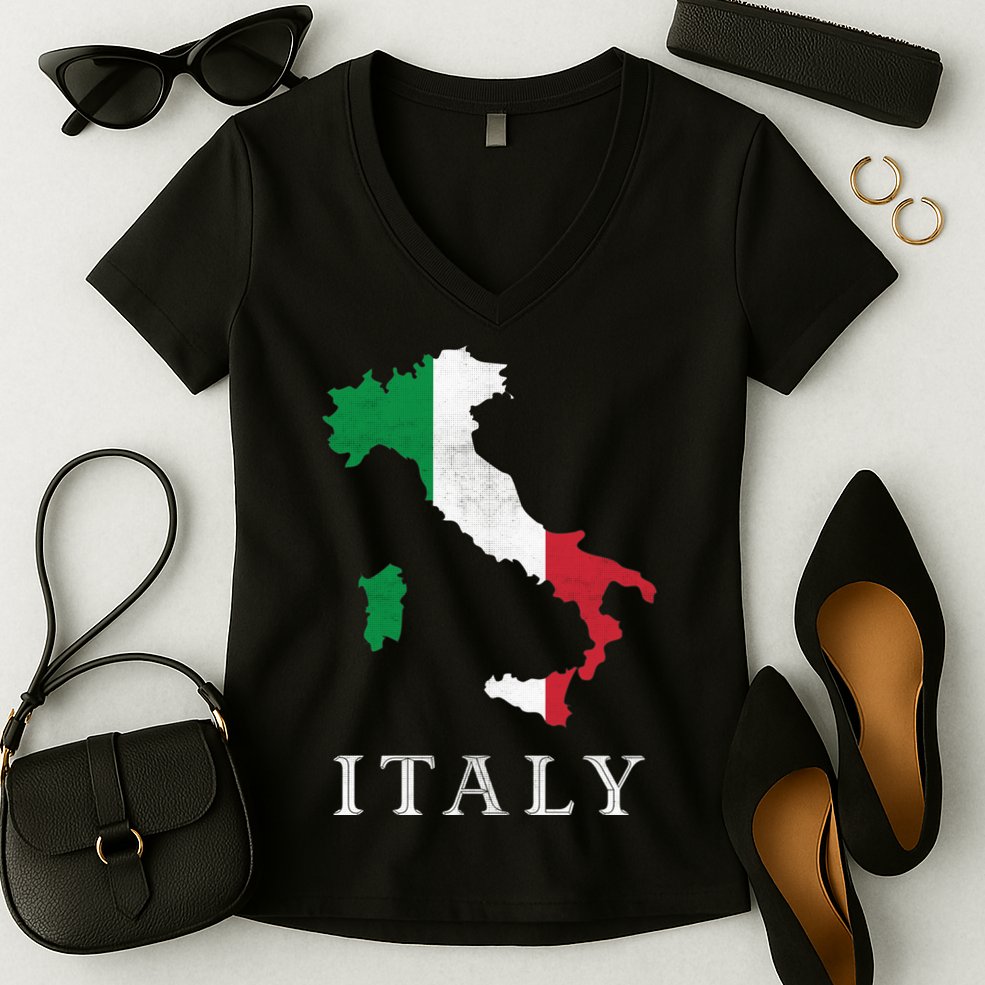 Map Of Italy  Women's V-Neck T-Shirt