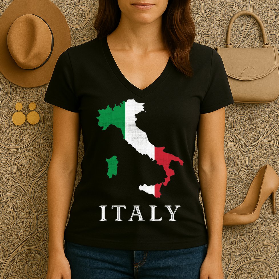 Map Of Italy  Women's V-Neck T-Shirt