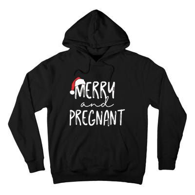 Merry And Pregnant Pregnancy Announcement Christmas Tall Hoodie