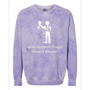 Most Accident Prone Award Winner Injury Funny Get Well Soon Colorblast Crewneck Sweatshirt