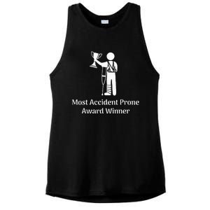 Most Accident Prone Award Winner Injury Funny Get Well Soon Ladies PosiCharge Tri-Blend Wicking Tank