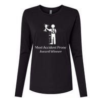 Most Accident Prone Award Winner Injury Funny Get Well Soon Womens Cotton Relaxed Long Sleeve T-Shirt