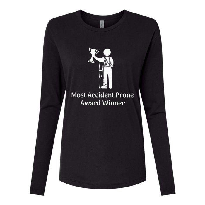 Most Accident Prone Award Winner Injury Funny Get Well Soon Womens Cotton Relaxed Long Sleeve T-Shirt