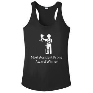 Most Accident Prone Award Winner Injury Funny Get Well Soon Ladies PosiCharge Competitor Racerback Tank