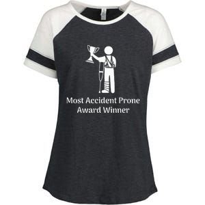 Most Accident Prone Award Winner Injury Funny Get Well Soon Enza Ladies Jersey Colorblock Tee