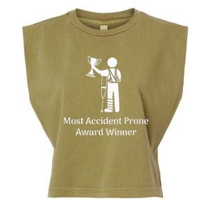 Most Accident Prone Award Winner Injury Funny Get Well Soon Garment-Dyed Women's Muscle Tee