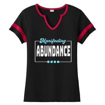 Manifesting Abundance Positive Affirmation Ladies Halftime Notch Neck Tee