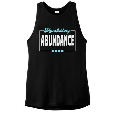 Manifesting Abundance Positive Affirmation Ladies PosiCharge Tri-Blend Wicking Tank