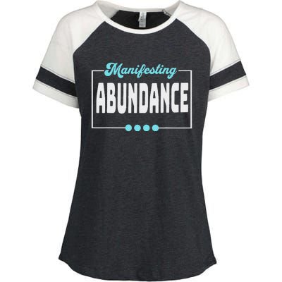 Manifesting Abundance Positive Affirmation Enza Ladies Jersey Colorblock Tee