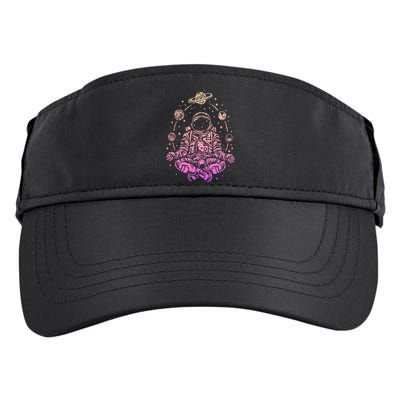 Meditating Astronaut Planets Colorful Lotus Women Meditation Adult Drive Performance Visor