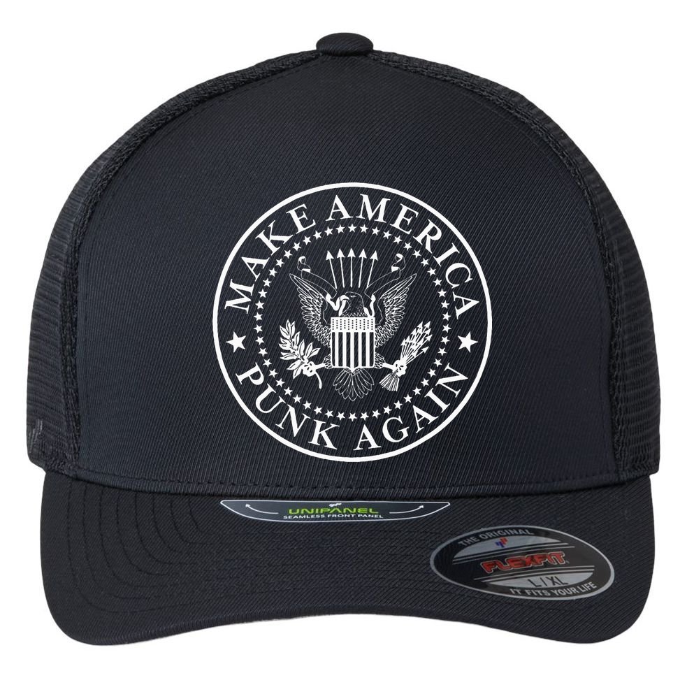 Make America Punk Again Vintage Punk Rock 80s Flexfit Unipanel Trucker Cap