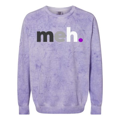 Meh Asexual Pride LGBTQ Ace Flag Funny LGBT Asexuality Colorblast Crewneck Sweatshirt