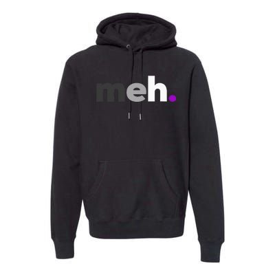 Meh Asexual Pride LGBTQ Ace Flag Funny LGBT Asexuality Premium Hoodie