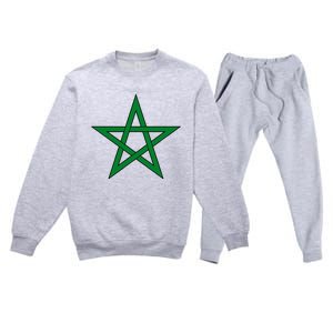 Moorish American Proud Moors Moorish Moroccan Flag Amexem Premium Crewneck Sweatsuit Set