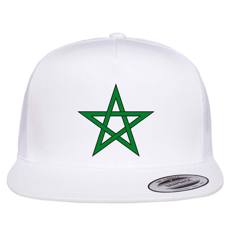 Moorish American Proud Moors Moorish Moroccan Flag Amexem Flat Bill Trucker Hat