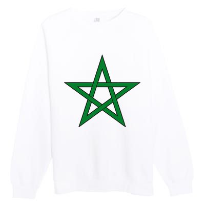 Moorish American Proud Moors Moorish Moroccan Flag Amexem Premium Crewneck Sweatshirt