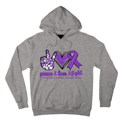 Mastocytosis Awareness Purple Ribbon Peace Love Fight Tall Hoodie