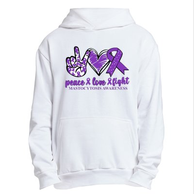 Mastocytosis Awareness Purple Ribbon Peace Love Fight Urban Pullover Hoodie