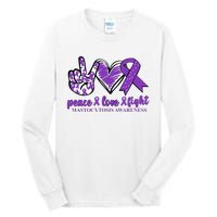 Mastocytosis Awareness Purple Ribbon Peace Love Fight Tall Long Sleeve T-Shirt