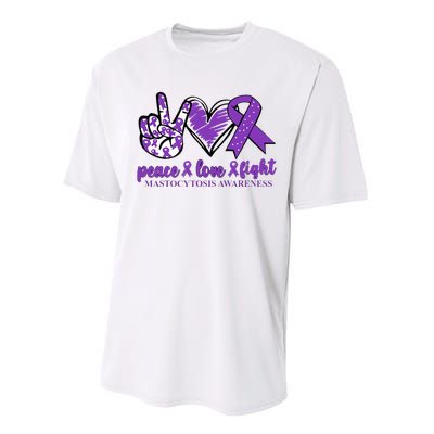 Mastocytosis Awareness Purple Ribbon Peace Love Fight Performance Sprint T-Shirt